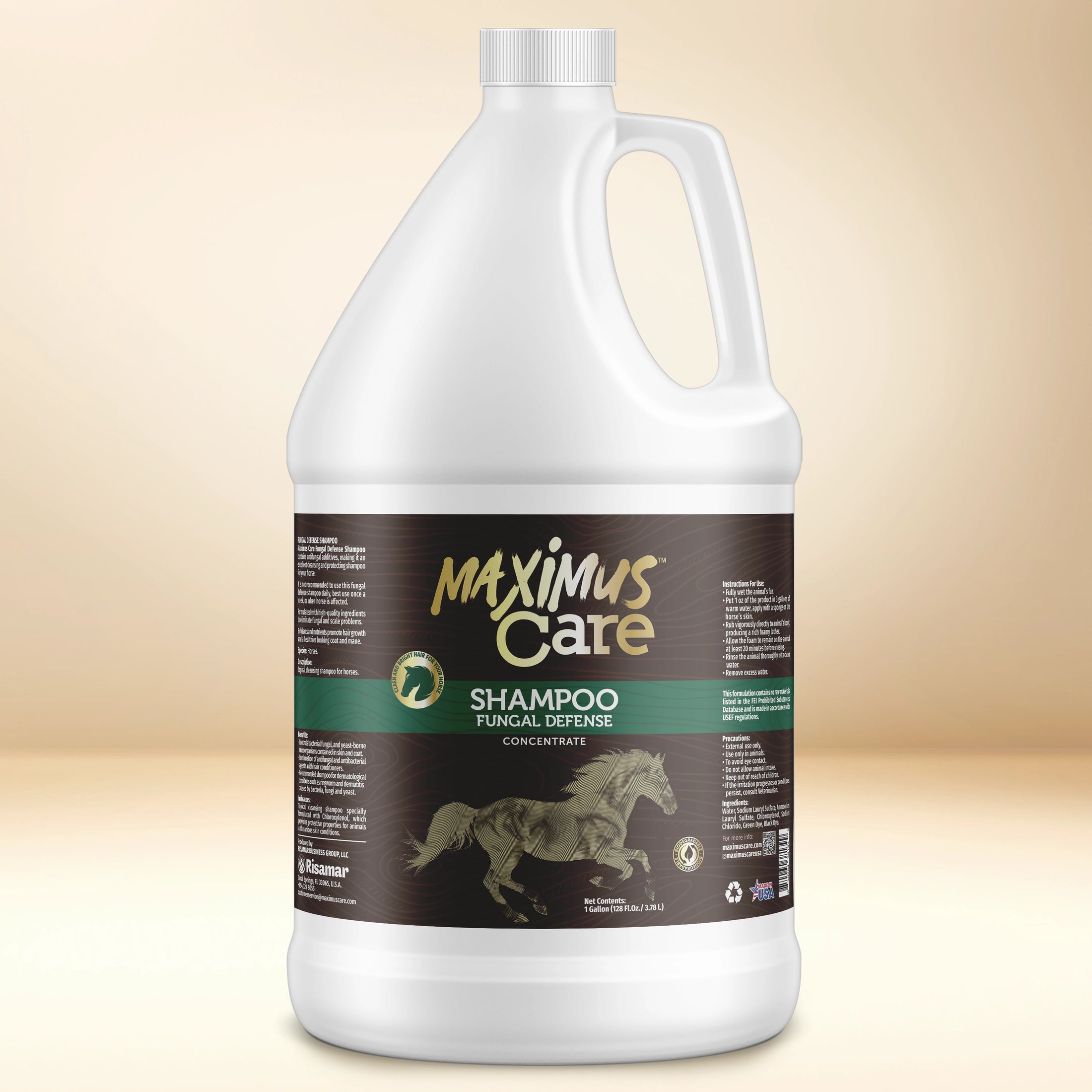 Shampoo Fungal Defense Horse Maximus Care – 1 Gallon | Medicated Skin Treatment