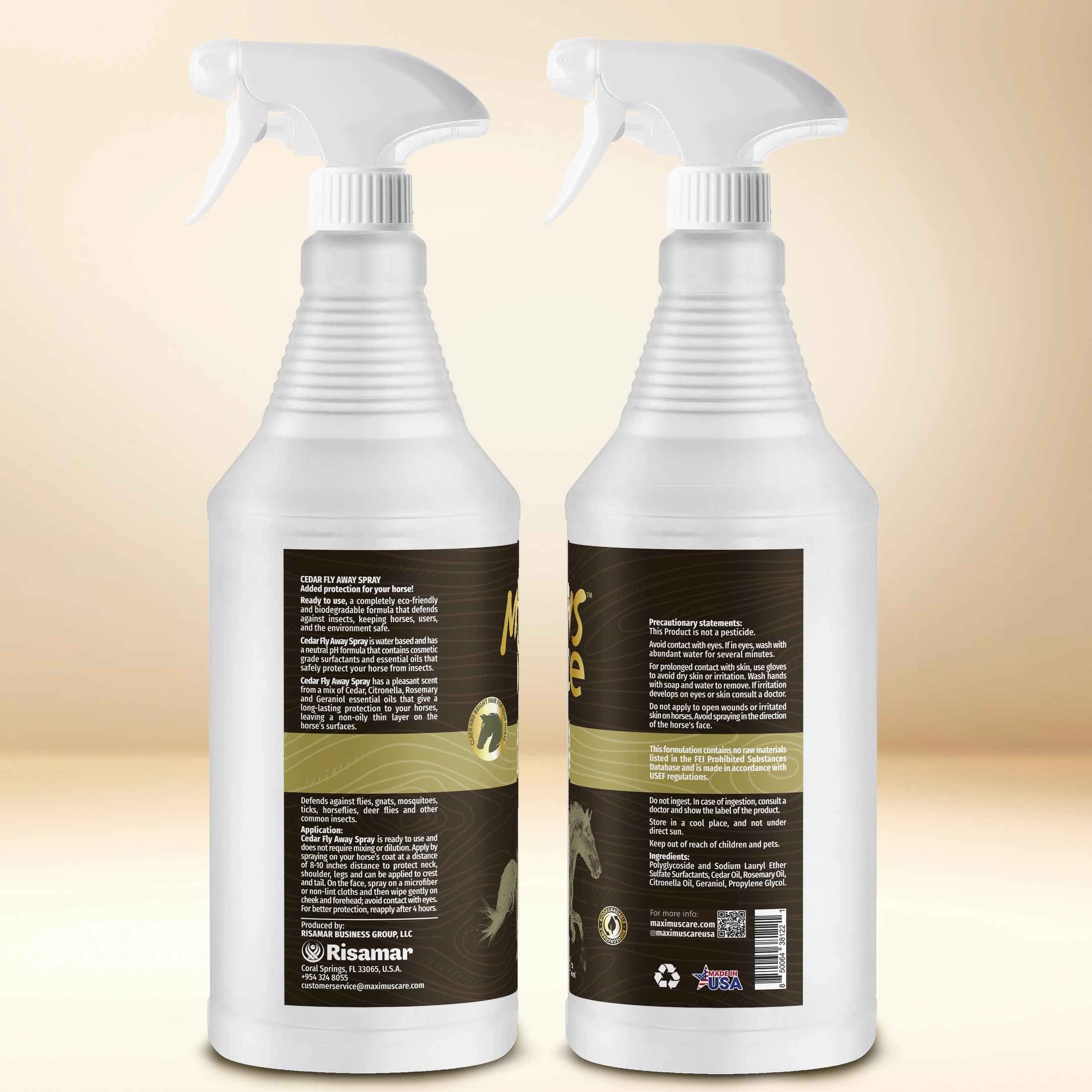 Cedar Fly Spray for Horses Maximus Care – 32 oz