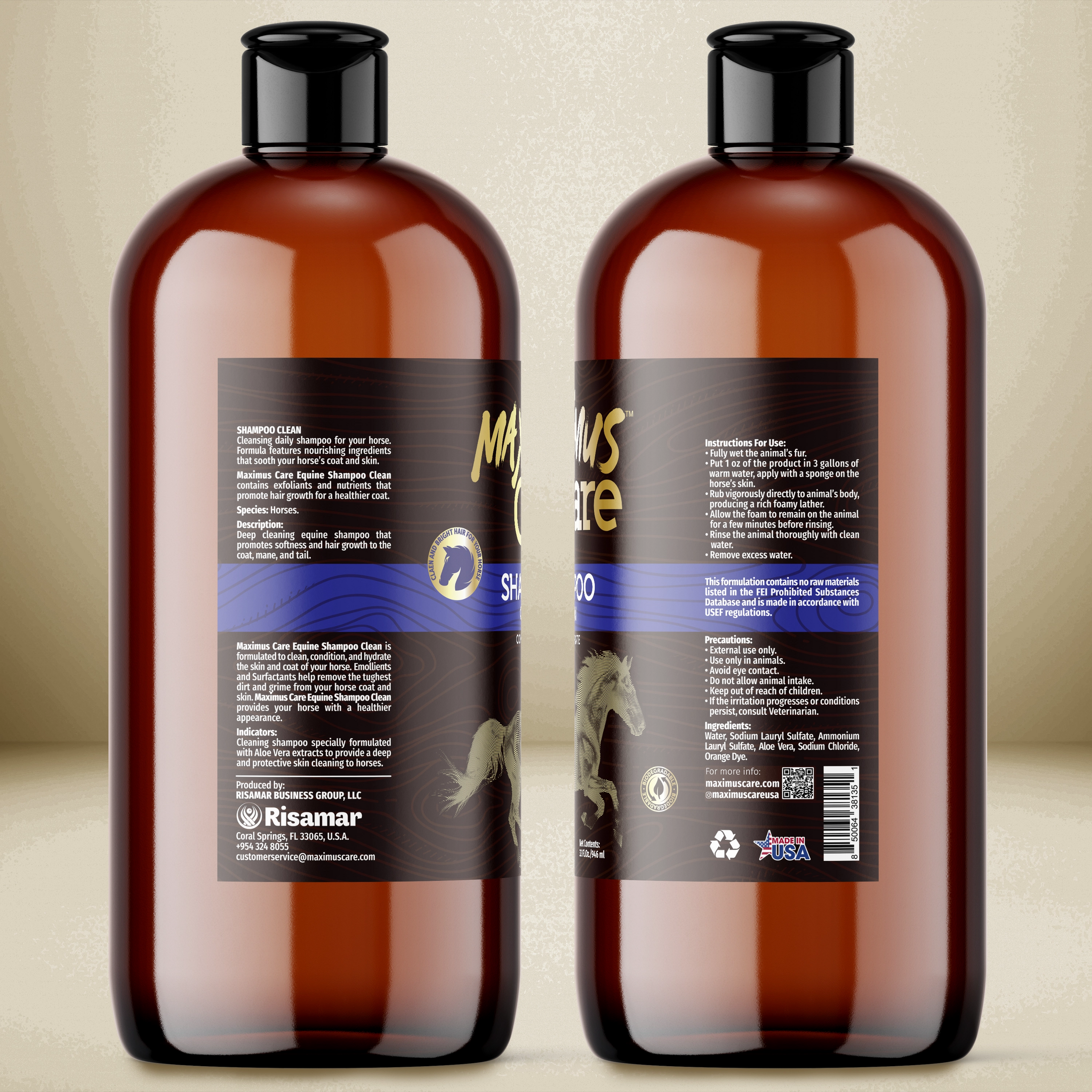 Shampoo Daily Horse Maximus Care – 32 oz | Show-Quality Cleansing