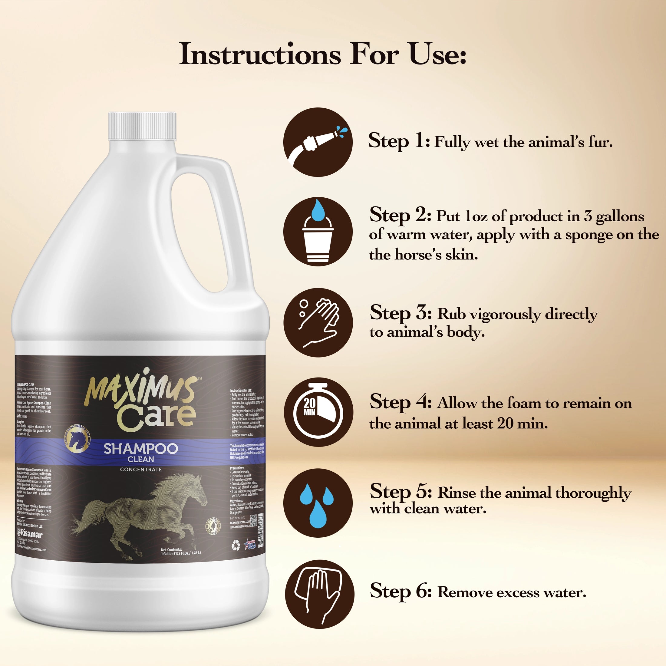 Shampoo Horse Maximus Care – 1 Gallon | Deep Cleaning & Conditioning Formula