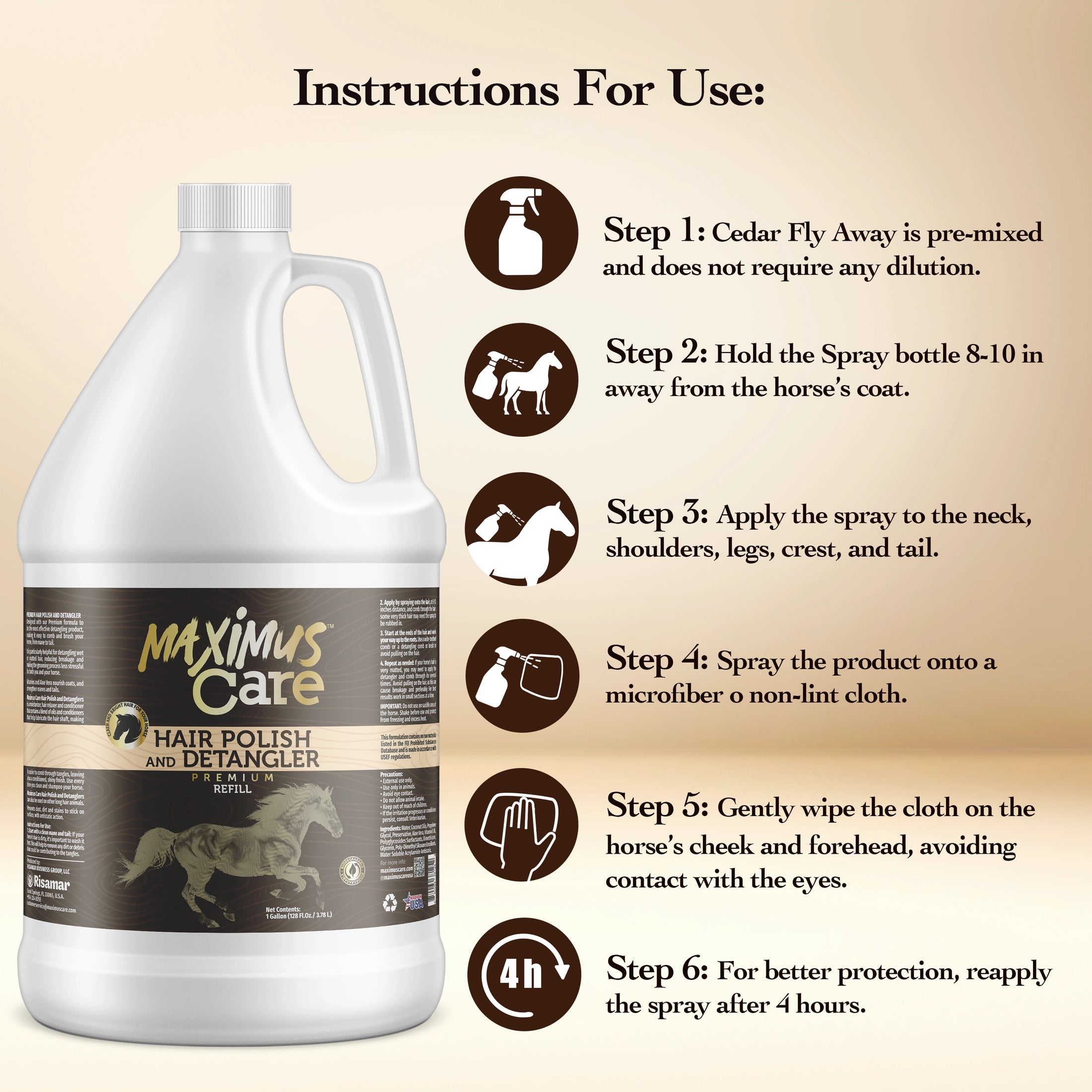 Horse Detangler Maximus Care – 1 Gallon | Tangle-Free Shine