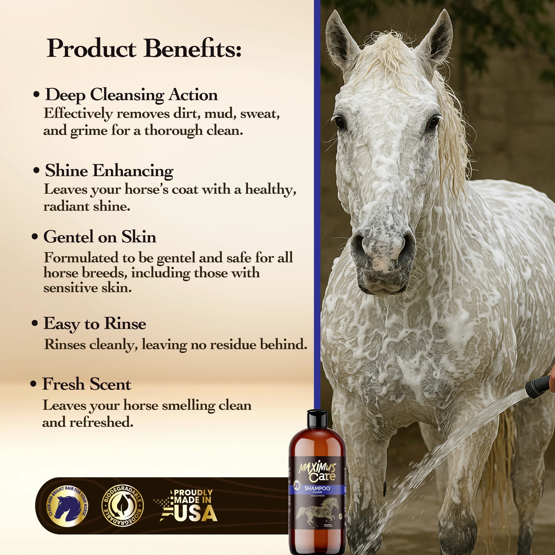 Shampoo Daily Horse Maximus Care – 32 oz | Show-Quality Cleansing