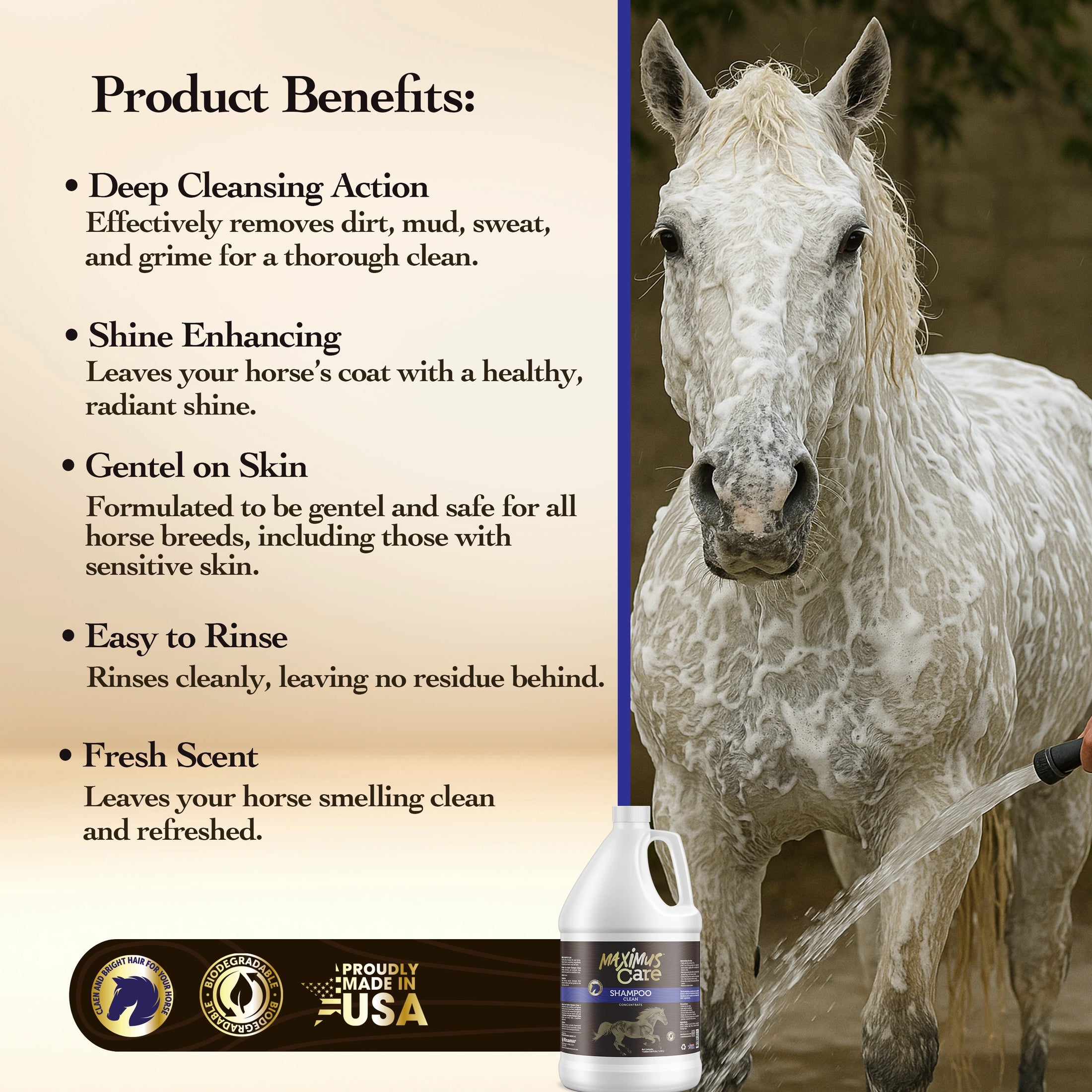 Shampoo Horse Maximus Care – 1 Gallon | Deep Cleaning & Conditioning Formula