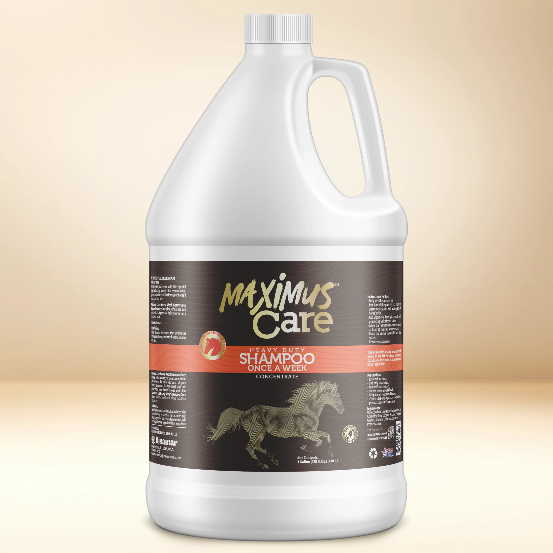 Shampoo Heavy Duty Horse Maximus Care – 1 Gallon | Deep Clean & Condition